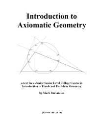 click on the book to see my Textbook for Axiomatic Geometry