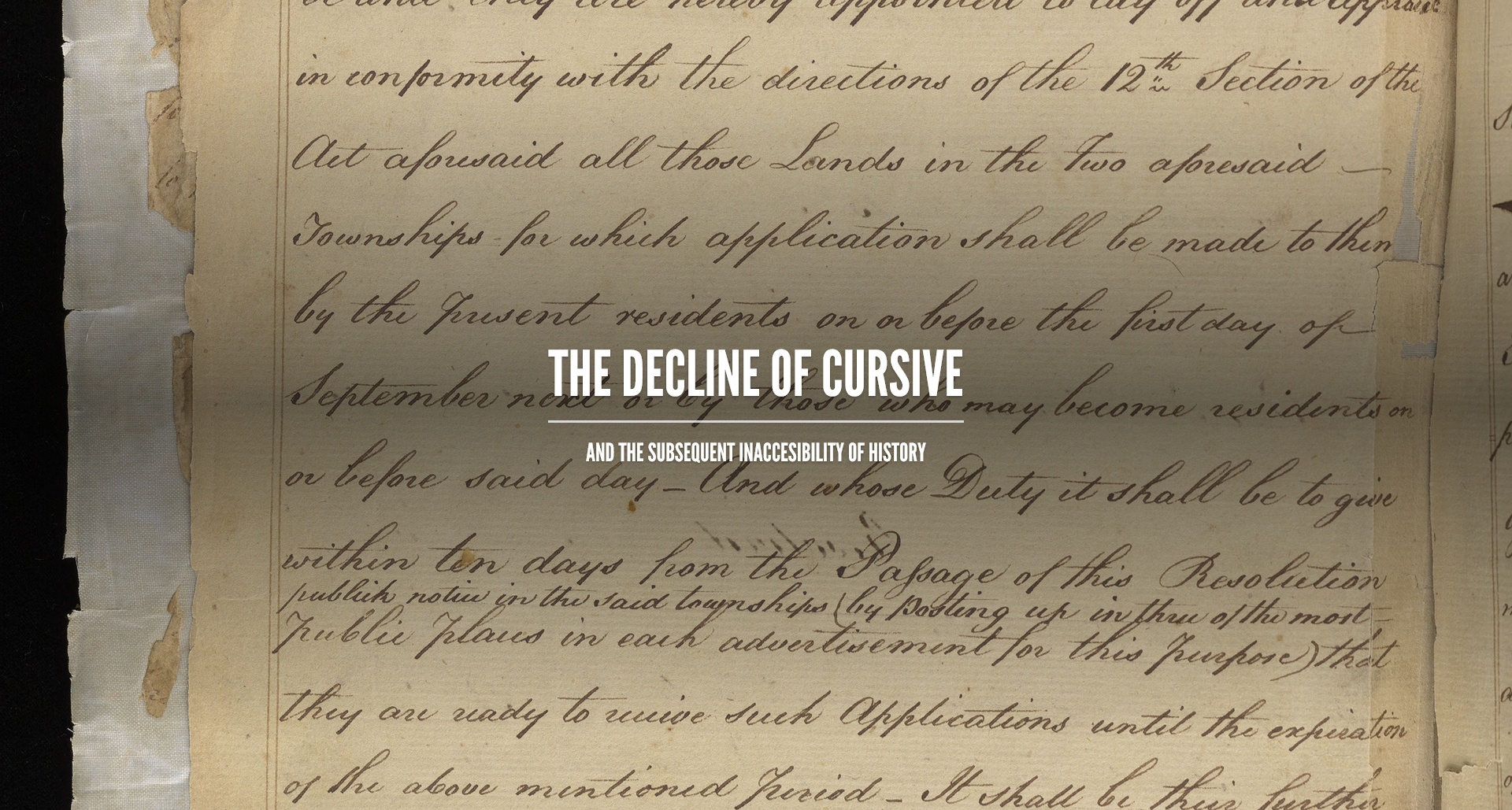 Student Project: The Decline of Cursive