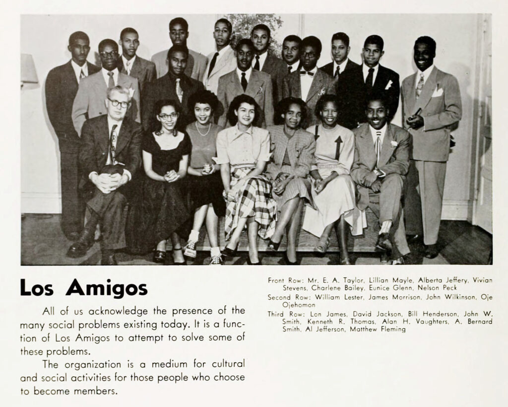 Los Amigos group portrait. Athena yearbook 1949-1950.