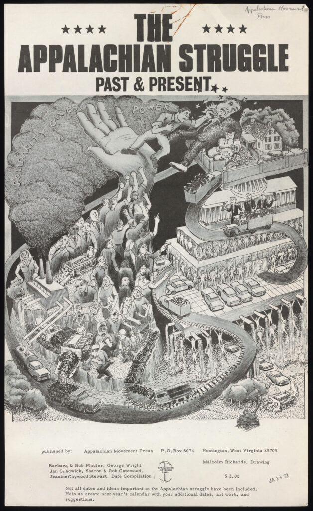 Cover of the Appalachian Struggle Past and Present, 1972 calendar