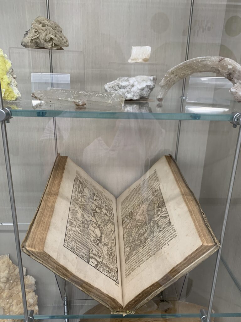 Georgii Agricolae, De re metallica libri XII, Basel, 1621, on display. Photo courtesy of Miriam Intrator