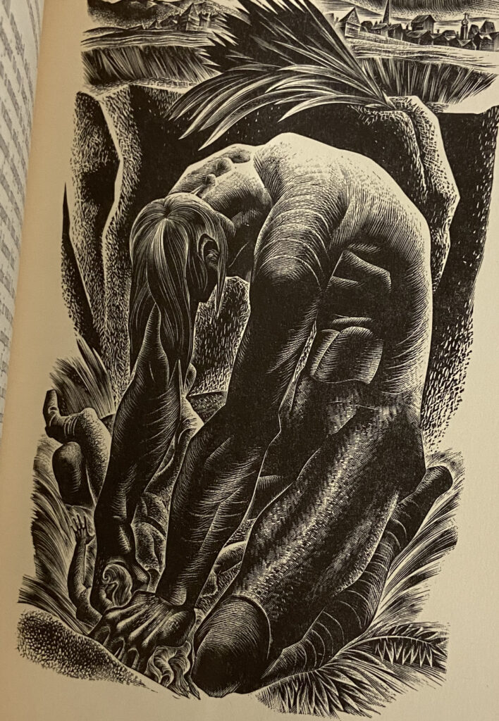 Lynd Ward illustration in a 1934 edition of Mary Shelley's Frankenstein.