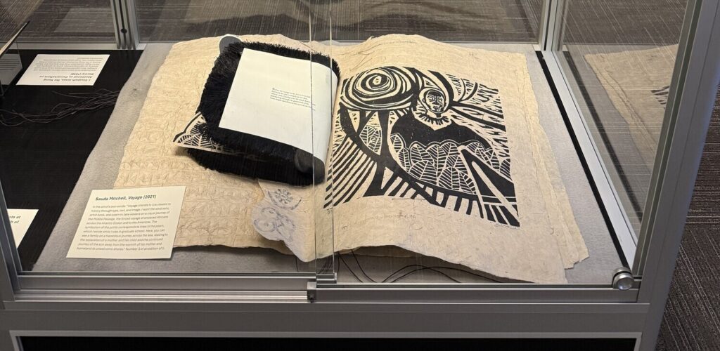 Photograph of "Voyage" by Sauda Mitchell on display.