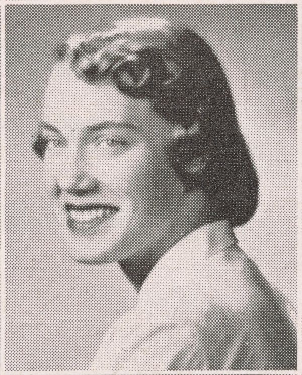 Ohio University yearbook portrait of Grace Fleischer, 1952.