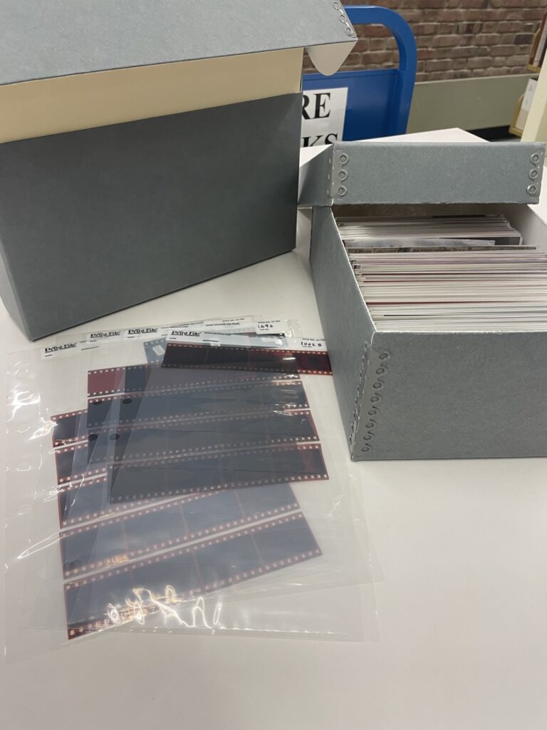 The new, archival quality containers for the photographic materials.